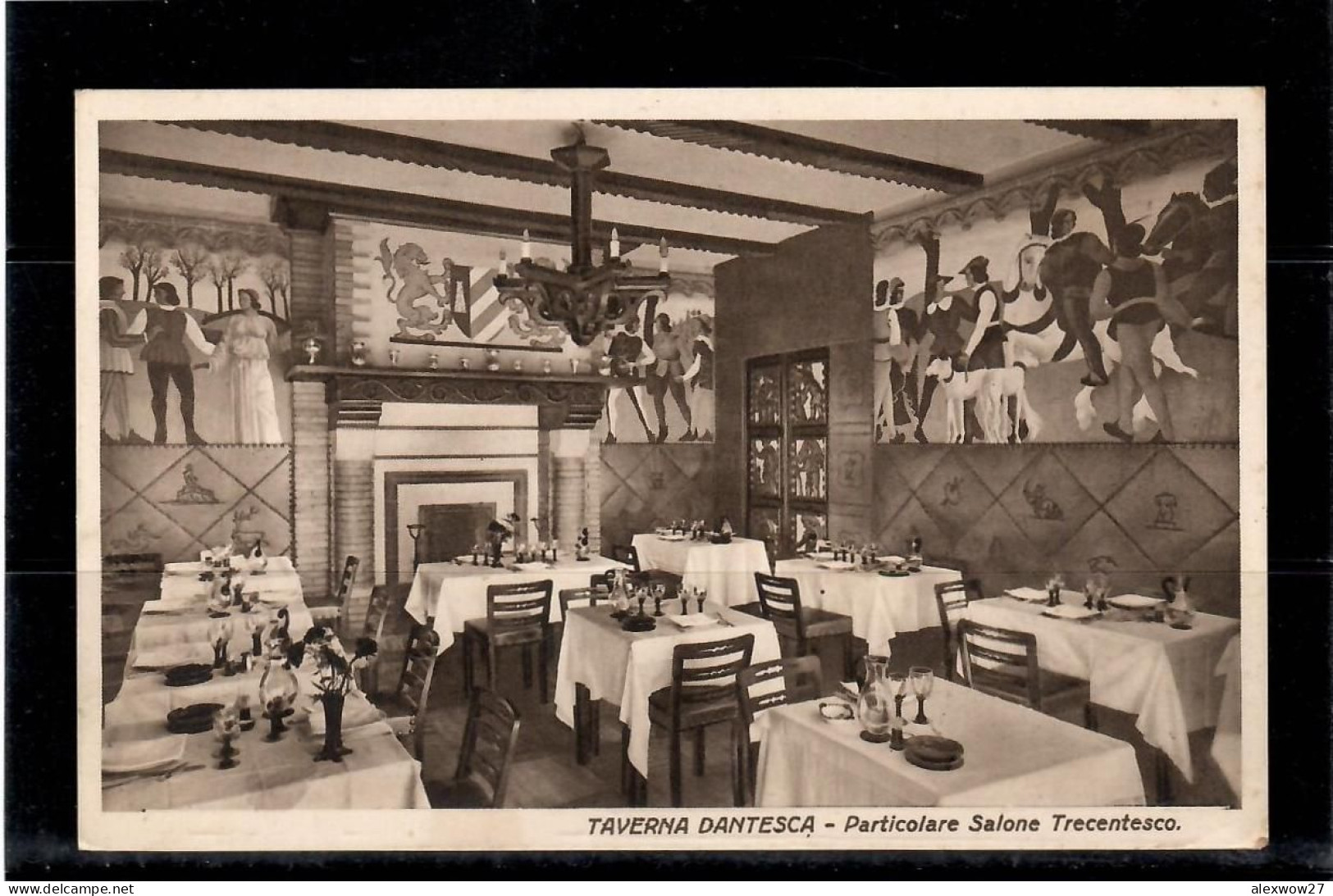 Torino 1936 Ristorante / Taverna DANTESCA Affreschi Sala Viaggiata Per Roma - Bar, Alberghi & Ristoranti