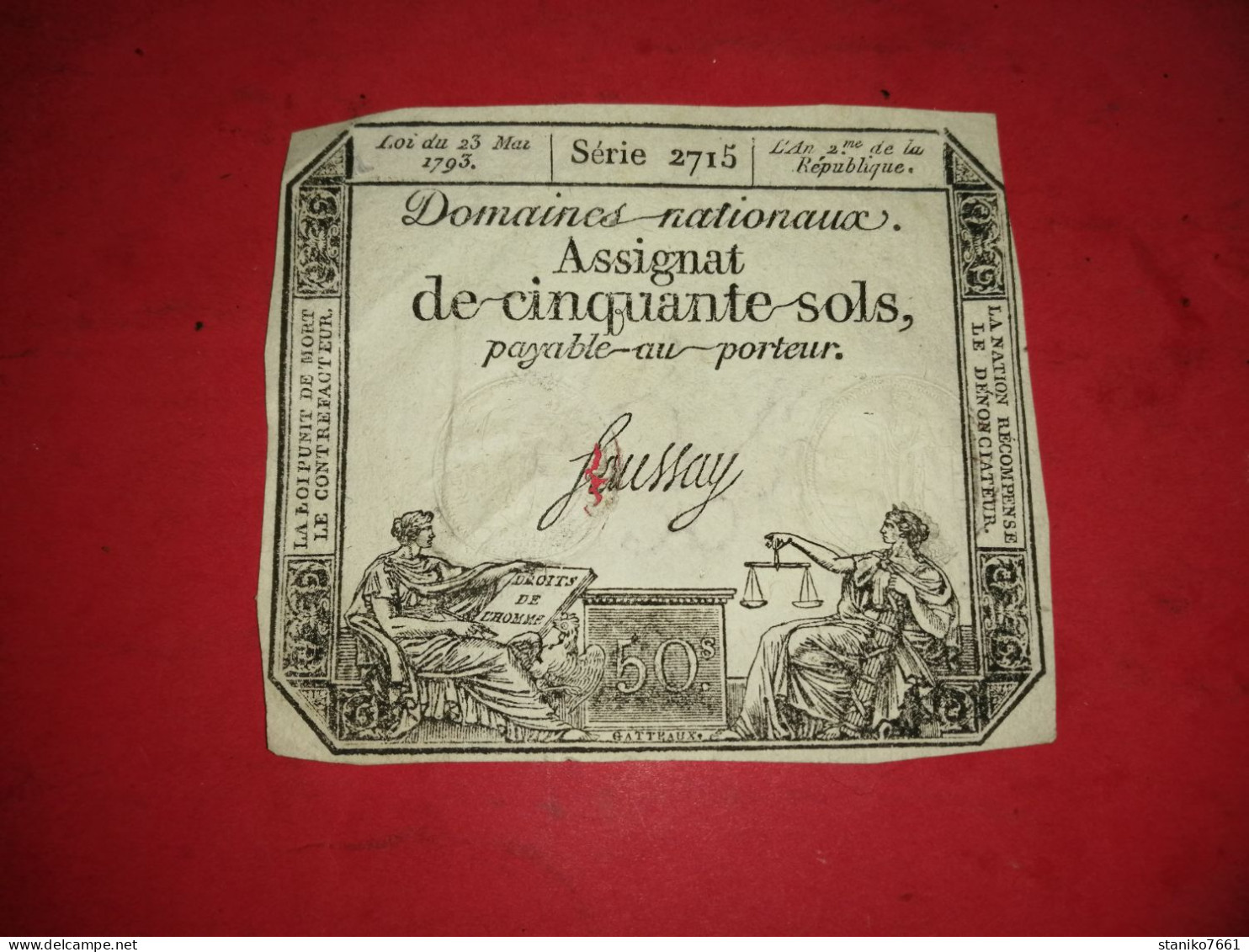 ASSIGNAT DE 50 Sols 23 Mai 1793 DOMAINE NATIONAUX - Assignate