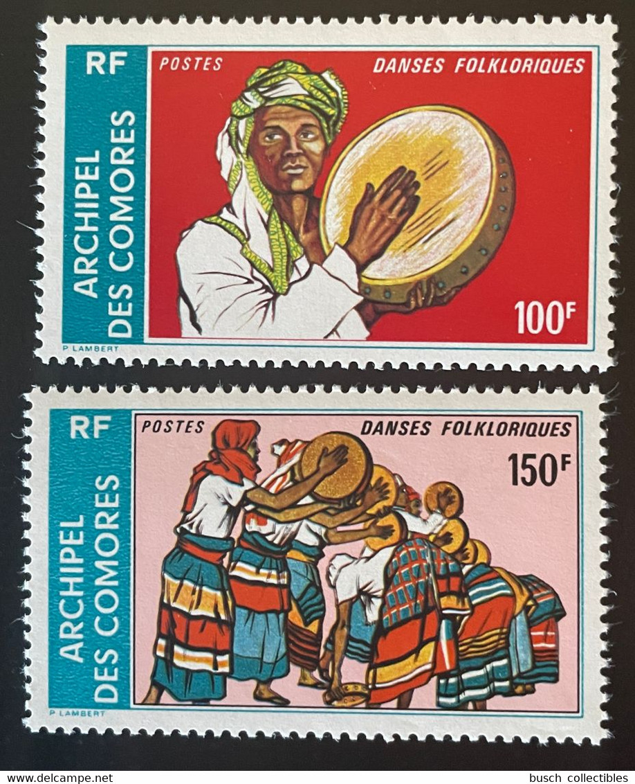 Comores Comoros Komoren 1975 Mi. 192 - 193 Danses Folkloriques Tänze Dancing Tanz Art Kunst Unissued Non émis 2 Val. - Comores (1975-...)