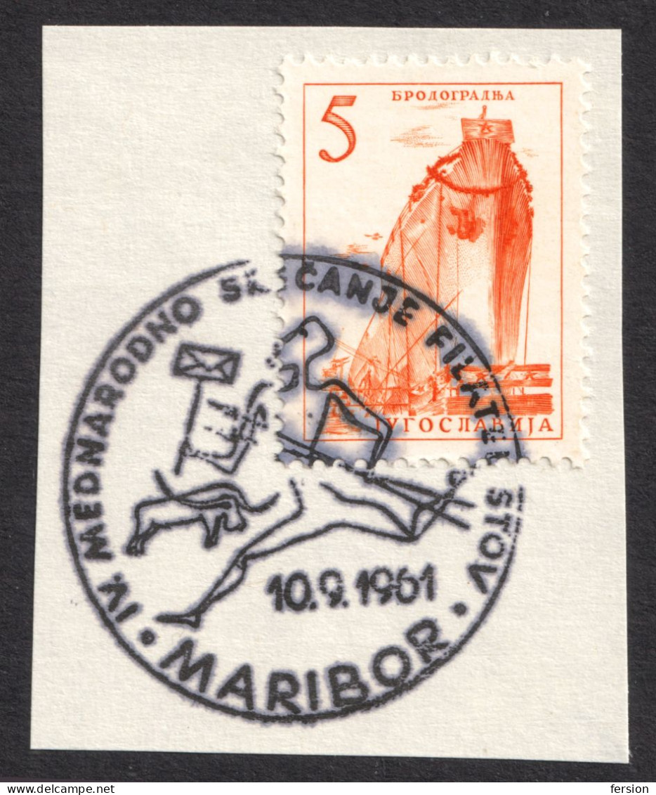 Philatelic Exhibitions FDC POSTMARK 1961 Slovenia Yugoslavia MARIBOR SHIP Flag Cower Bull - Esposizioni Filateliche