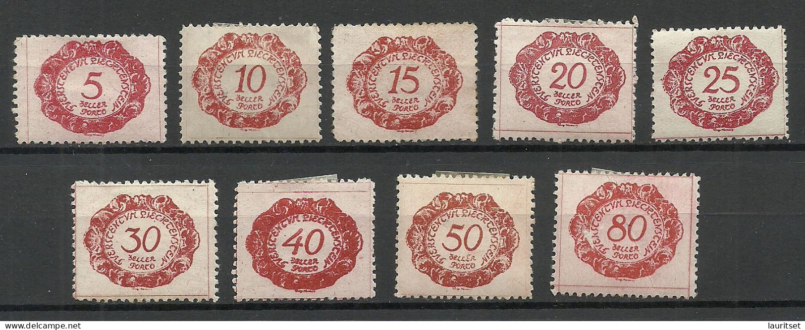 LIECHTENSTEIN 1920 Michel 1- 9 * Portomarken - Impuesto