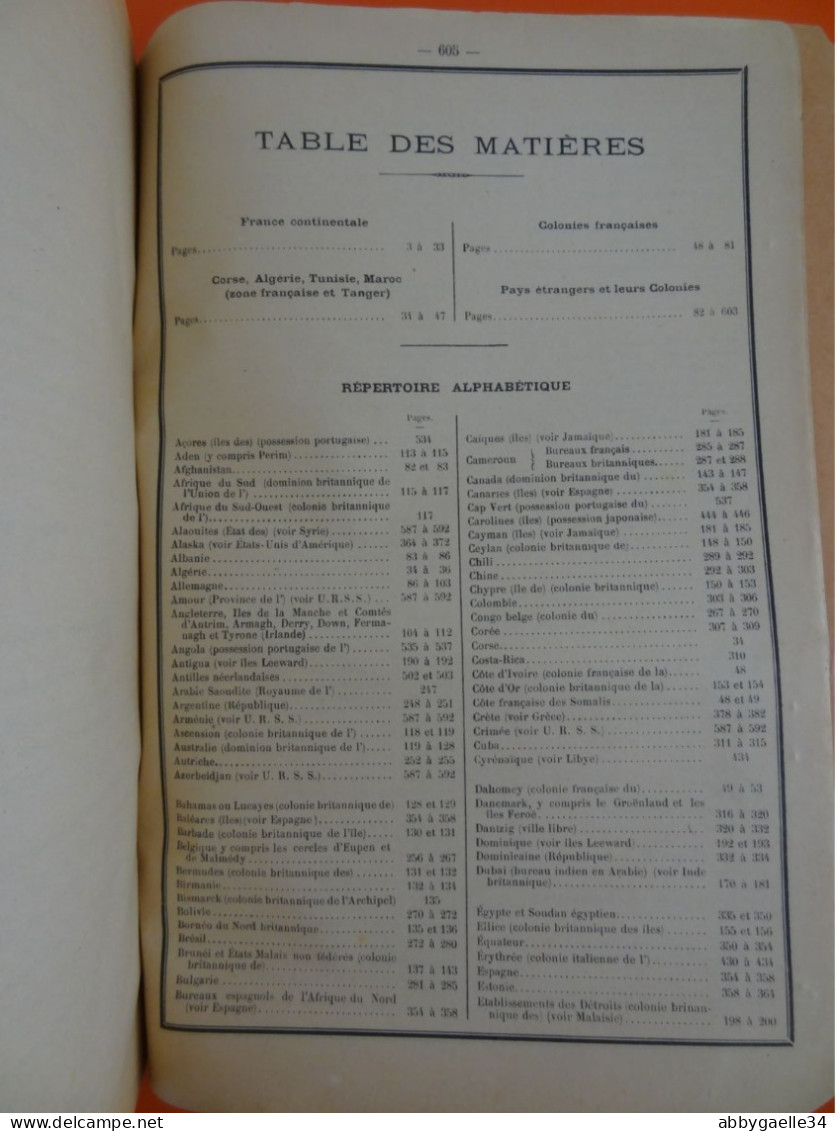 RESTRICTIONS ET PROHIBITIONS Tarif Pour Le Transport Des COLIS POSTAUX 3e Volume SNCF Avril 1939 Imp. Chaix - Ferrocarriles