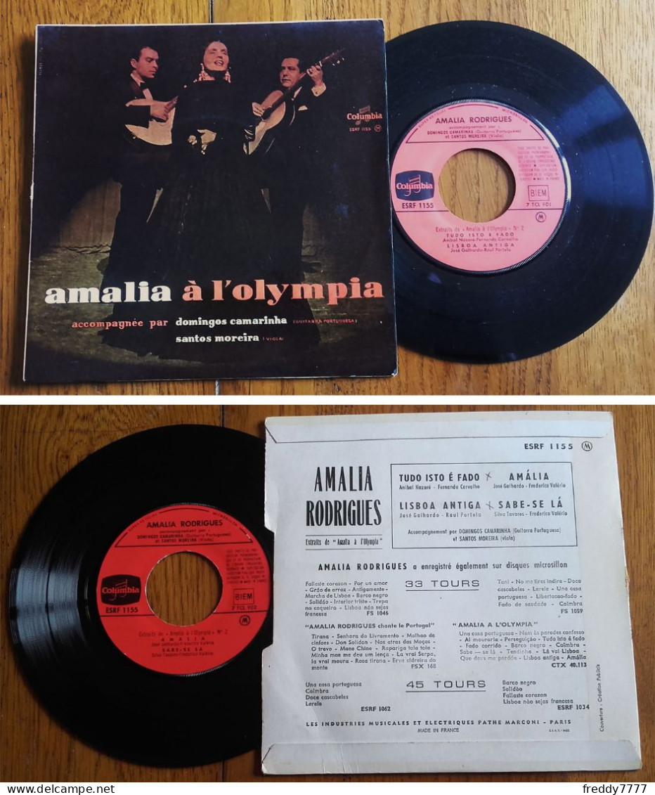 RARE French EP 45t RPM BIEM (7") AMALIA RODRIGUES «A L'Olympia» (1958) - Collectors