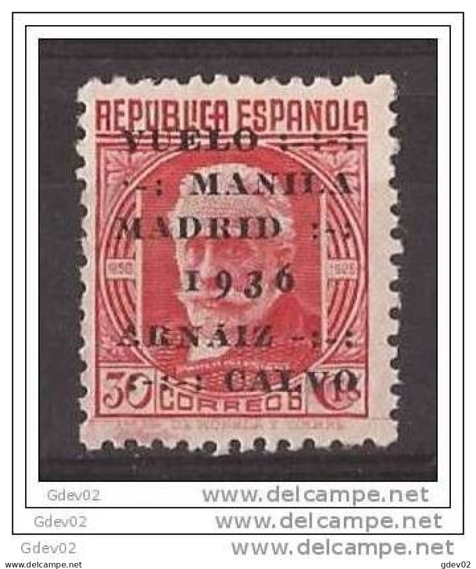ES741SCSF-L4422-TESPAÑVACU.España. Spain  Espagne. VUELO MANILA-MADRID  1936 (Ed 741**) Sin Charnela.MAGNIFICO - Variétés & Curiosités
