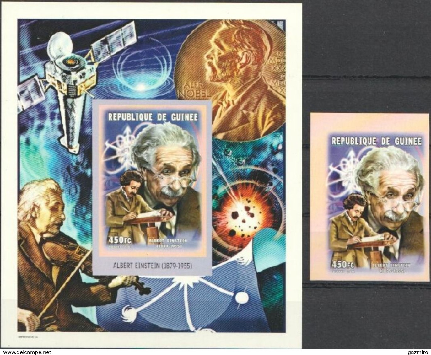 Guinea 1999, Space, Einstein, 1val+BF IMPERFORATED - Albert Einstein