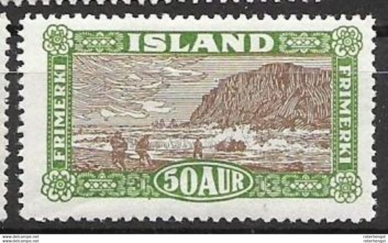 1925 Iceland Mint Low Hinge Trace (200 Euros) - Unused Stamps