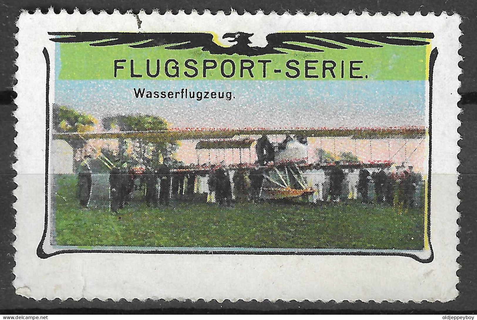 VIGNETTE CINDERELLA  Reklamemarke FLUGSPORT - SERIE Airplane, Flugzeug  WASSERFLUGZEUG  MNG EXTRA FINE - Cinderellas