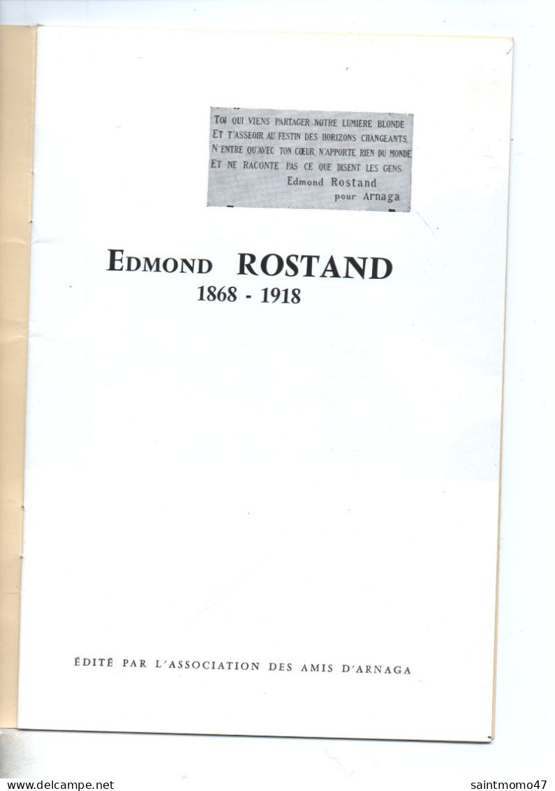 LIVRE . 64 - CAMBO . EDMOND ROSTAND . " ARNAGA " . ANDRÉ TRIAUD - Réf. N°366F - - Pays Basque