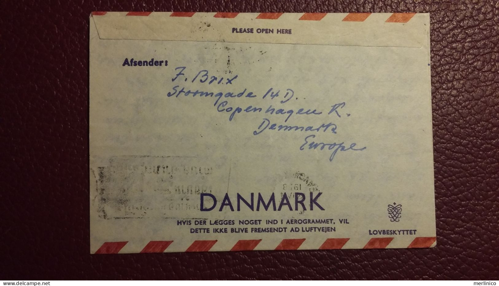 Denmark Airmail To Siam, Aerogram - Airmail