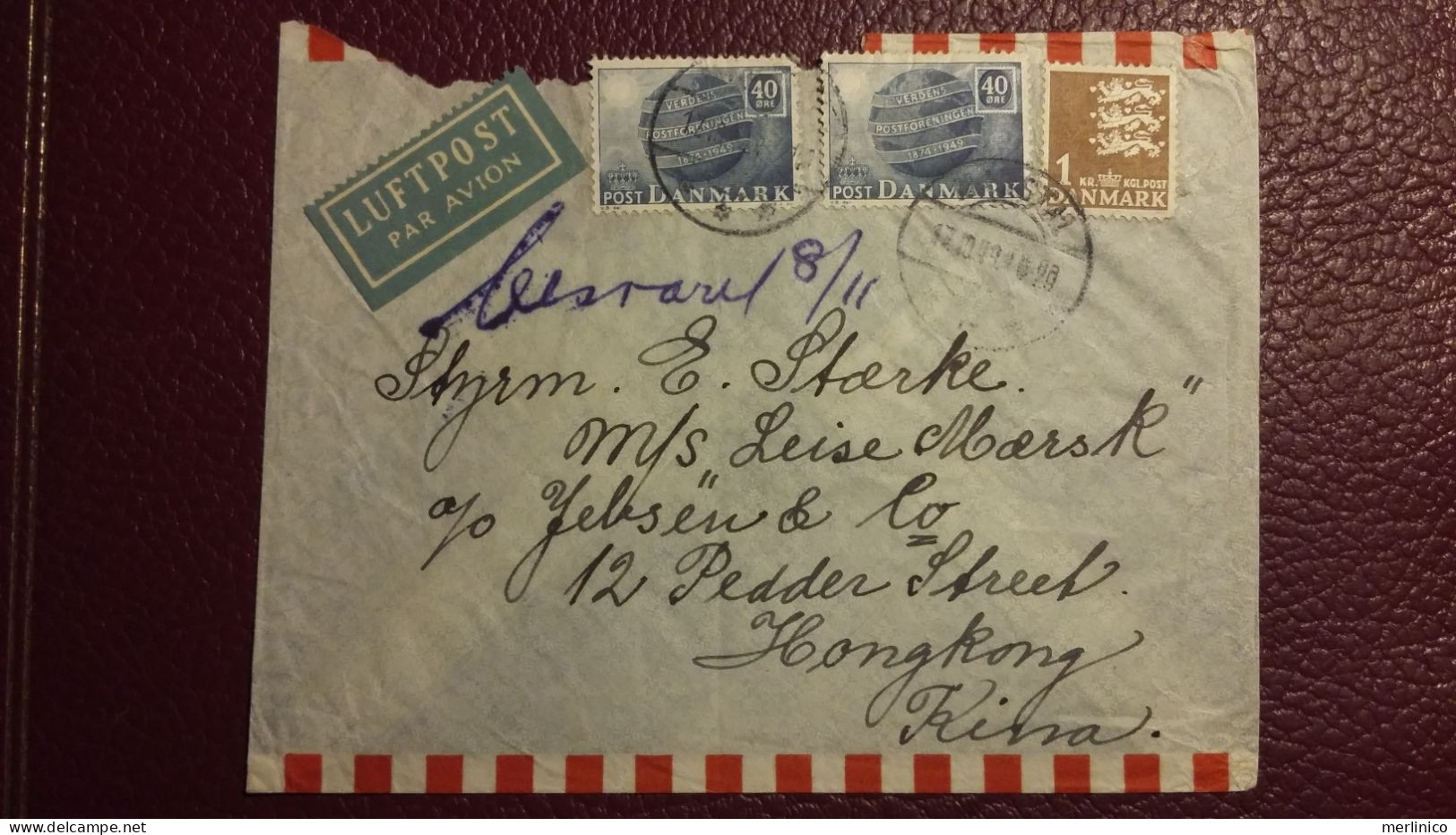 Denmark Airmail To Hong Kong - Posta Aerea