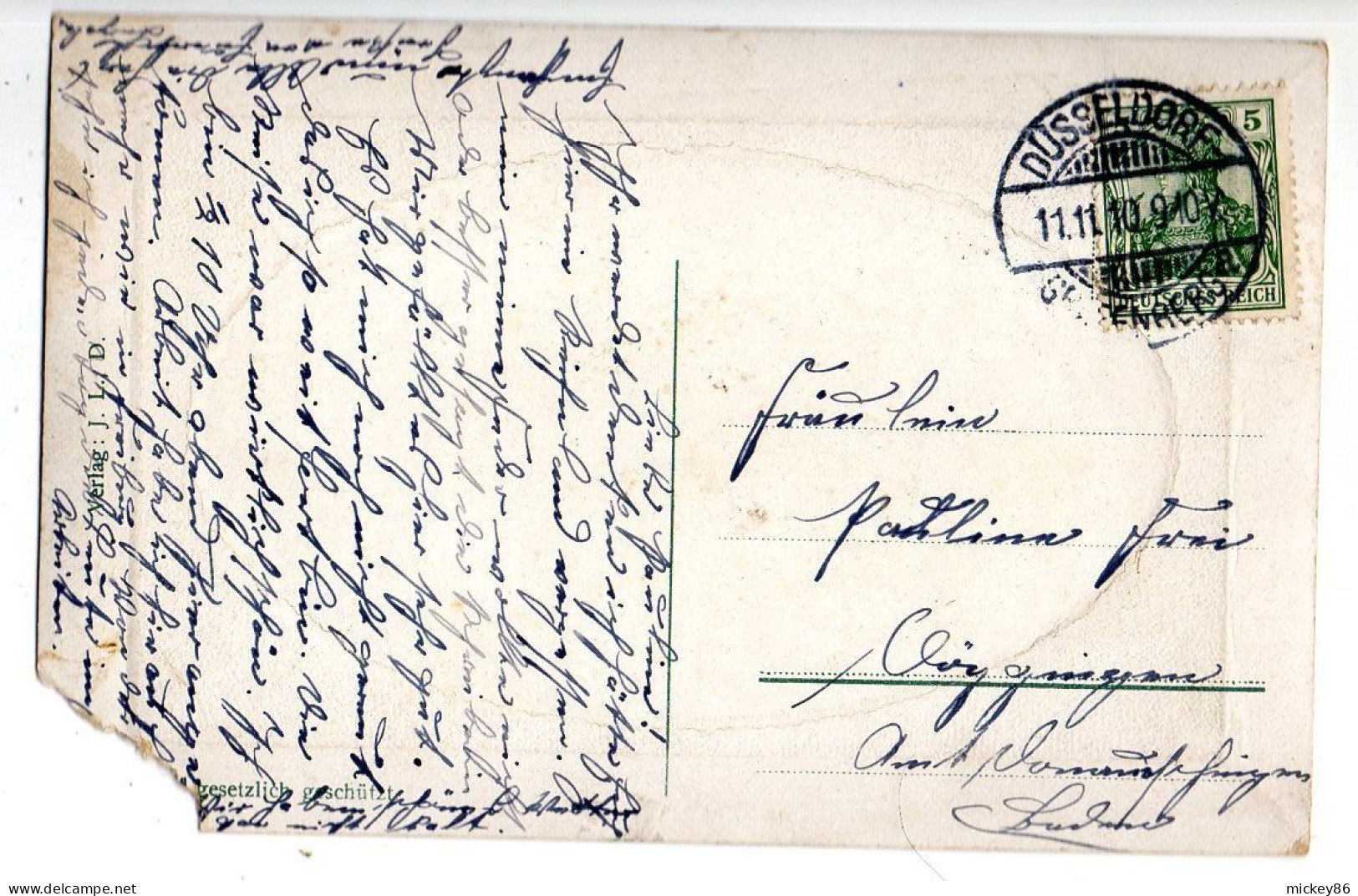 Allemagne --DUESSELDORF--1910--Haupt-Bahnhof  (animée) ..carte Abimée...timbre...cachet - Duesseldorf