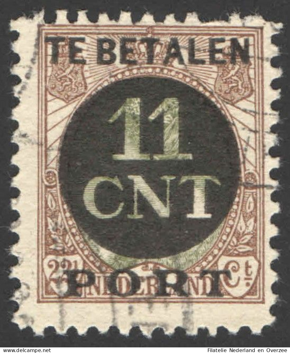 Nederland 1924 Postpakket-verrekenzegel 1B Gestempeld/used Tanding/Perforation 11 1/2 X 11 Plaatfout PM13 - Autres & Non Classés