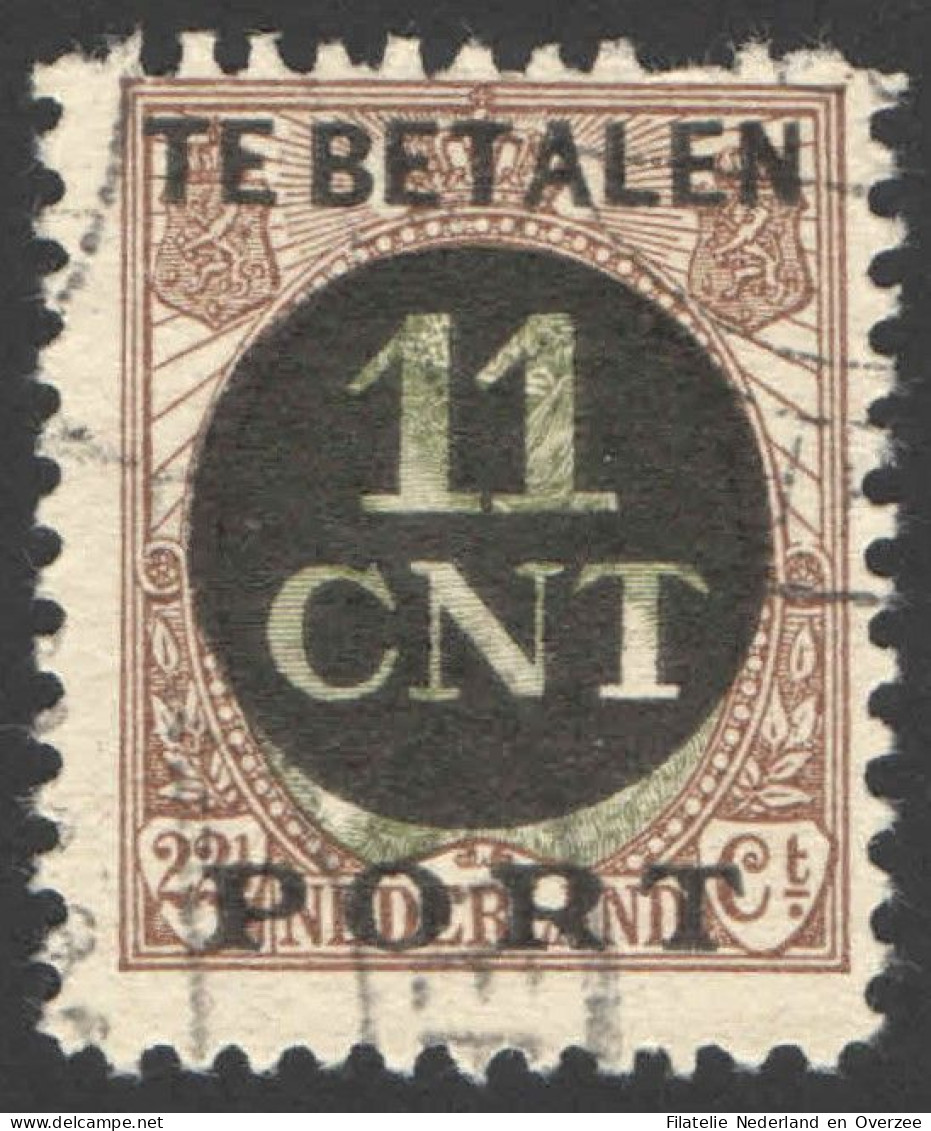 Nederland 1924 Postpakket-verrekenzegel 1B Gestempeld/used Tanding/Perforation 11 1/2 X 11 Plaatfout PM13 - Sonstige & Ohne Zuordnung