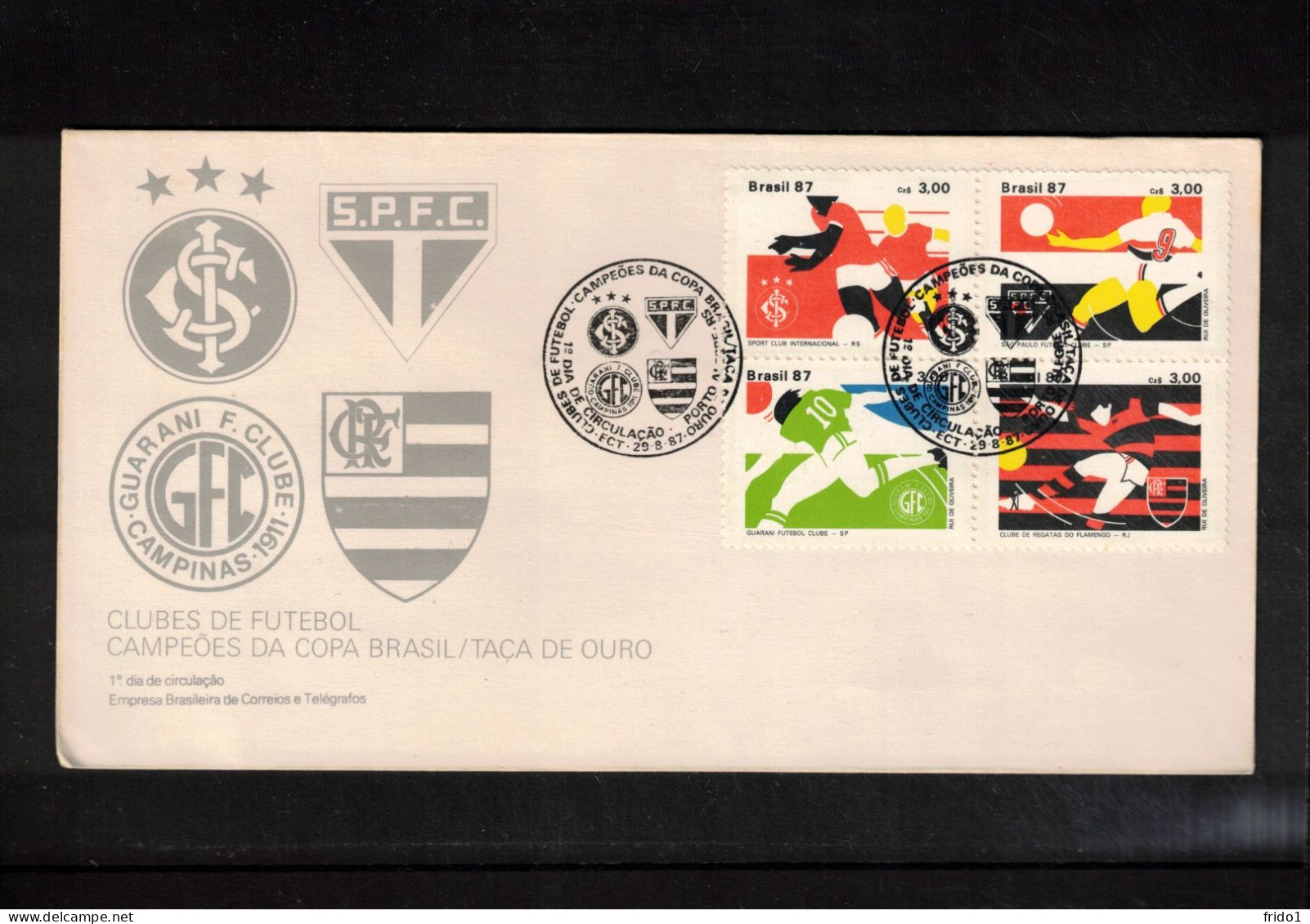 Brazil 1987 Famous Brazilian Clubs - Brazilian Football Cup FDC - Clubs Mythiques