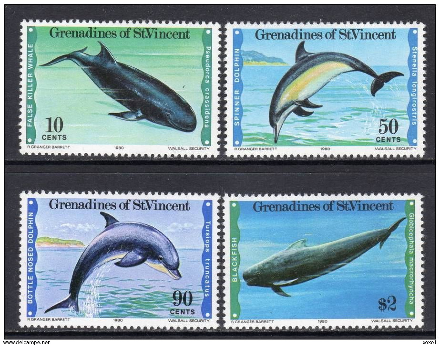 St.Vincent Grenadines 1980 MiNr. 182 - 185 Marine Mammals, Whales, Dolphins 4v MNH** 7.50 € - Dauphins