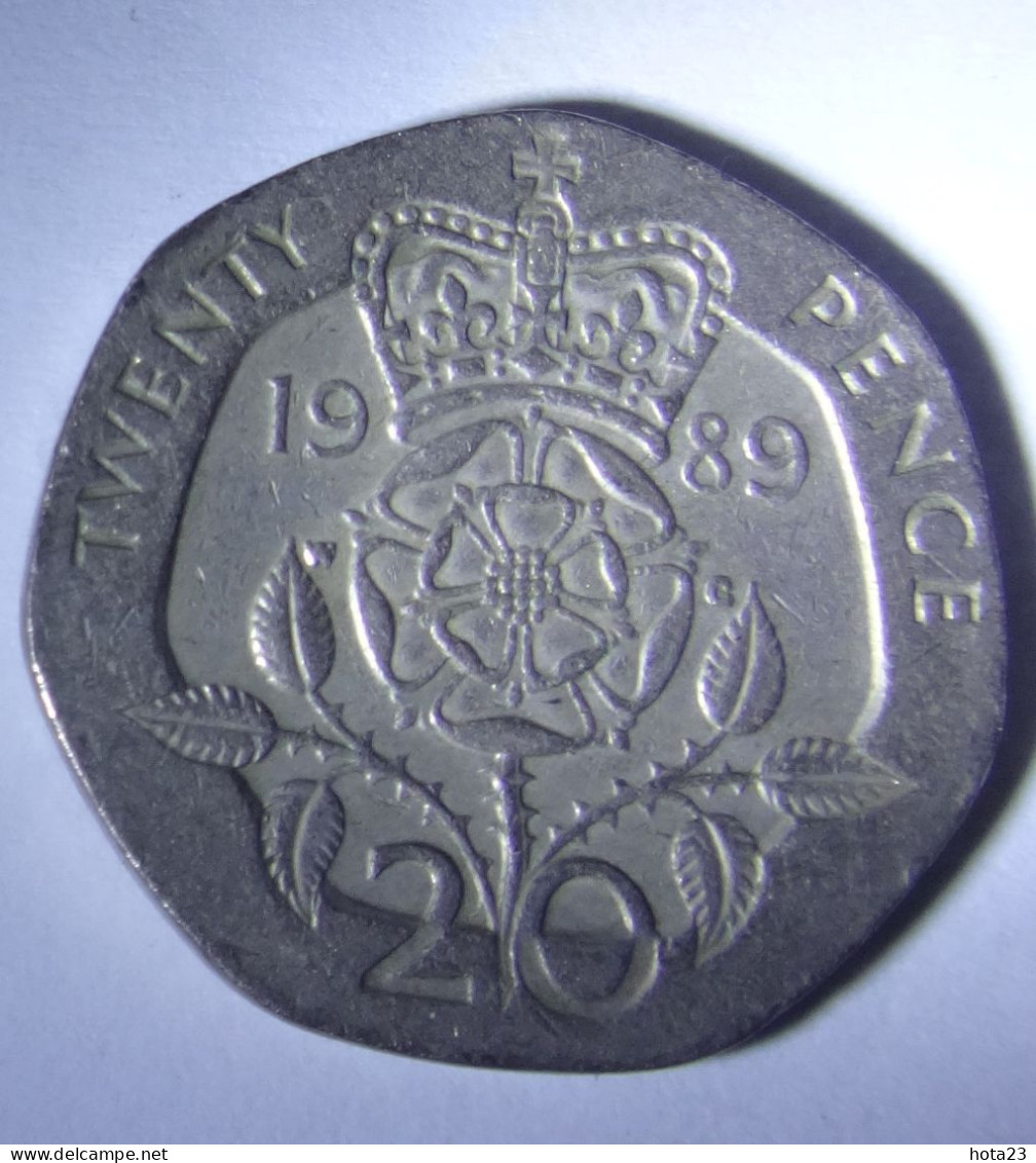 1989 - 20  TWENTY Pence; United Kingdom; England; Great Britain; Circulated - 20 Pence