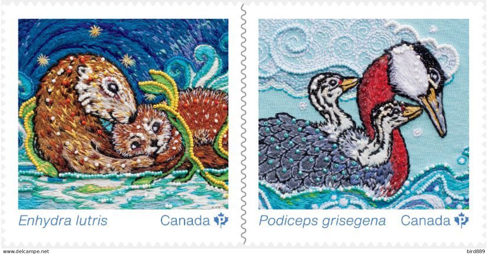 2023 Canada Animals Fauna Bird Sea Otter And Red-necked Grebe Pair From Booklet MNH - Francobolli (singoli)