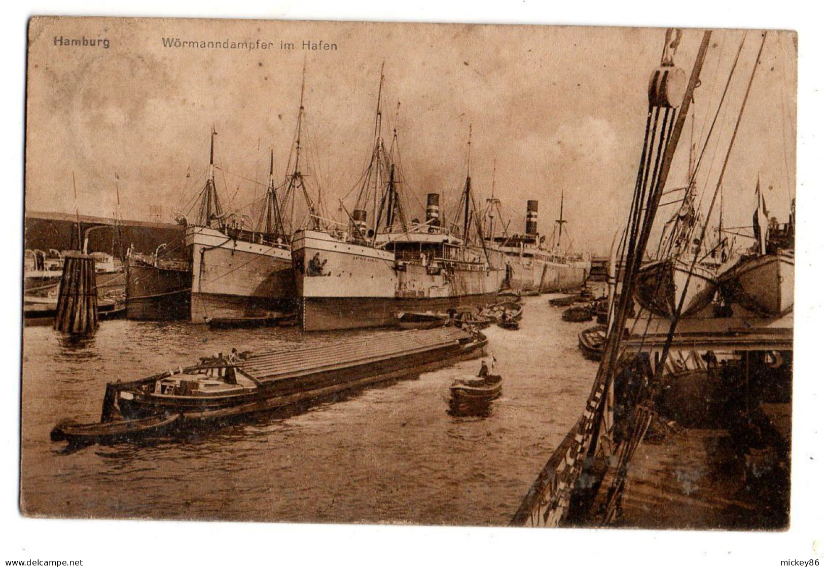 Allemagne --HAMBURG--Woermanndampfer Im Hafen  (péniche , Bateaux) - Other & Unclassified