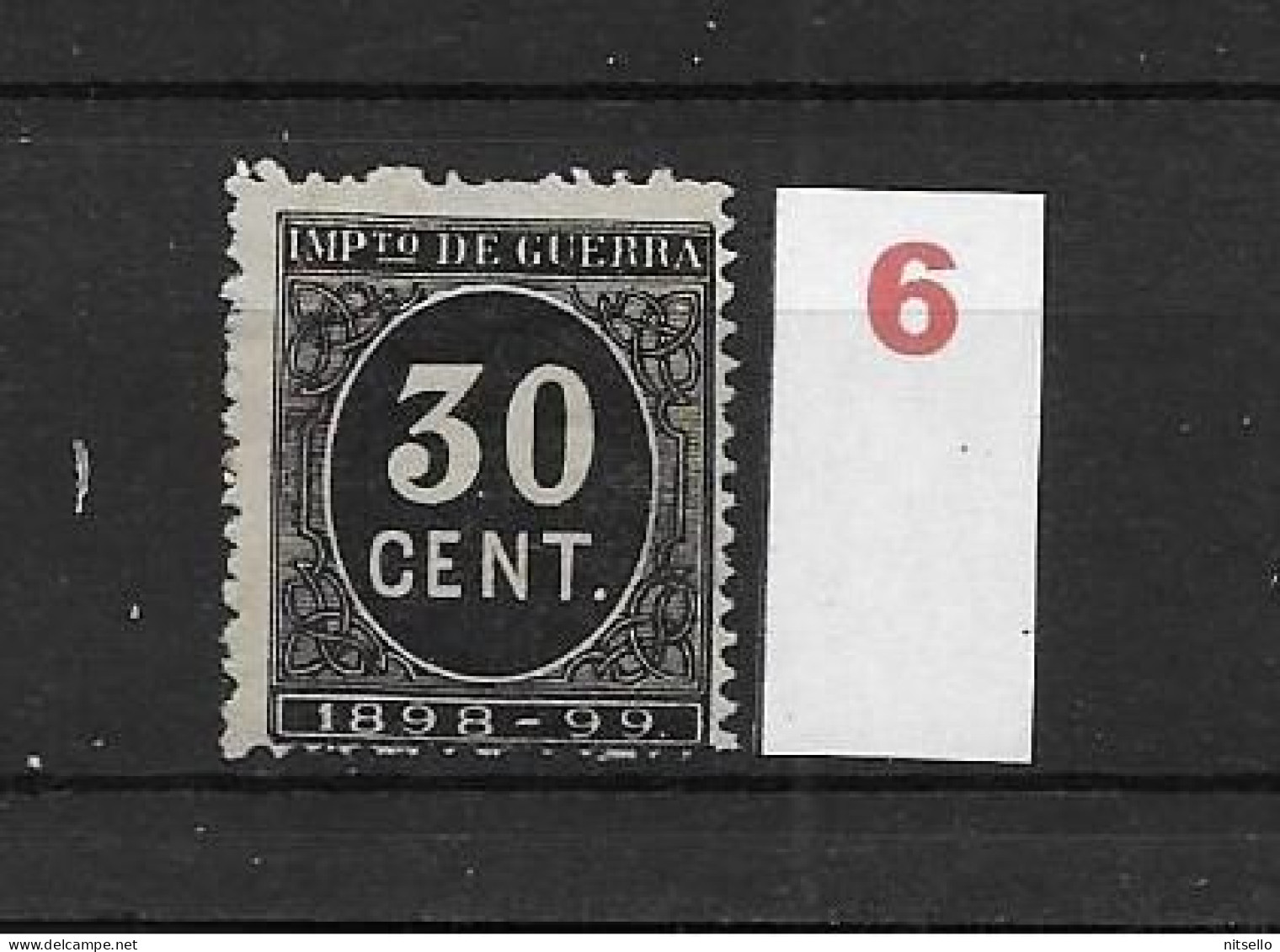 LOTE 2238 A /// (C015) ESPAÑA 1898  30 CTMOS NO CATALOGADO NSG   ¡¡¡ OFERTA - LIQUIDATION - JE LIQUIDE !!! - Nuevos