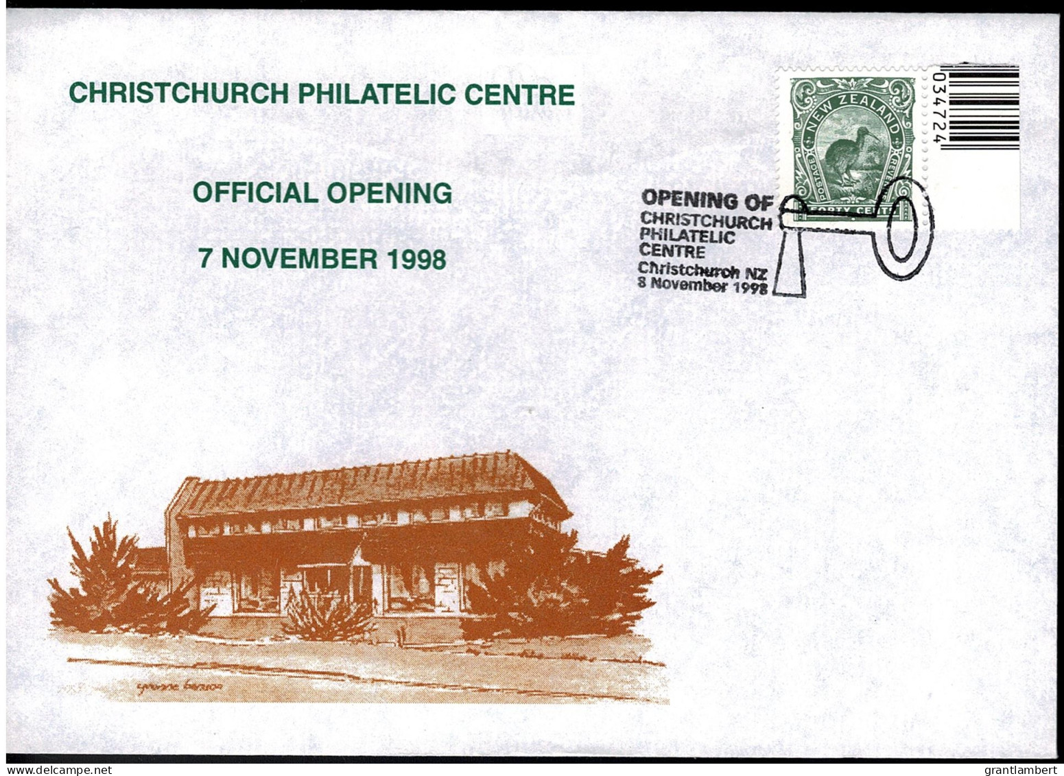 New Zealand 1998 Christchurch Philatelic Centre Opening Commemorative Cover - Cartas & Documentos