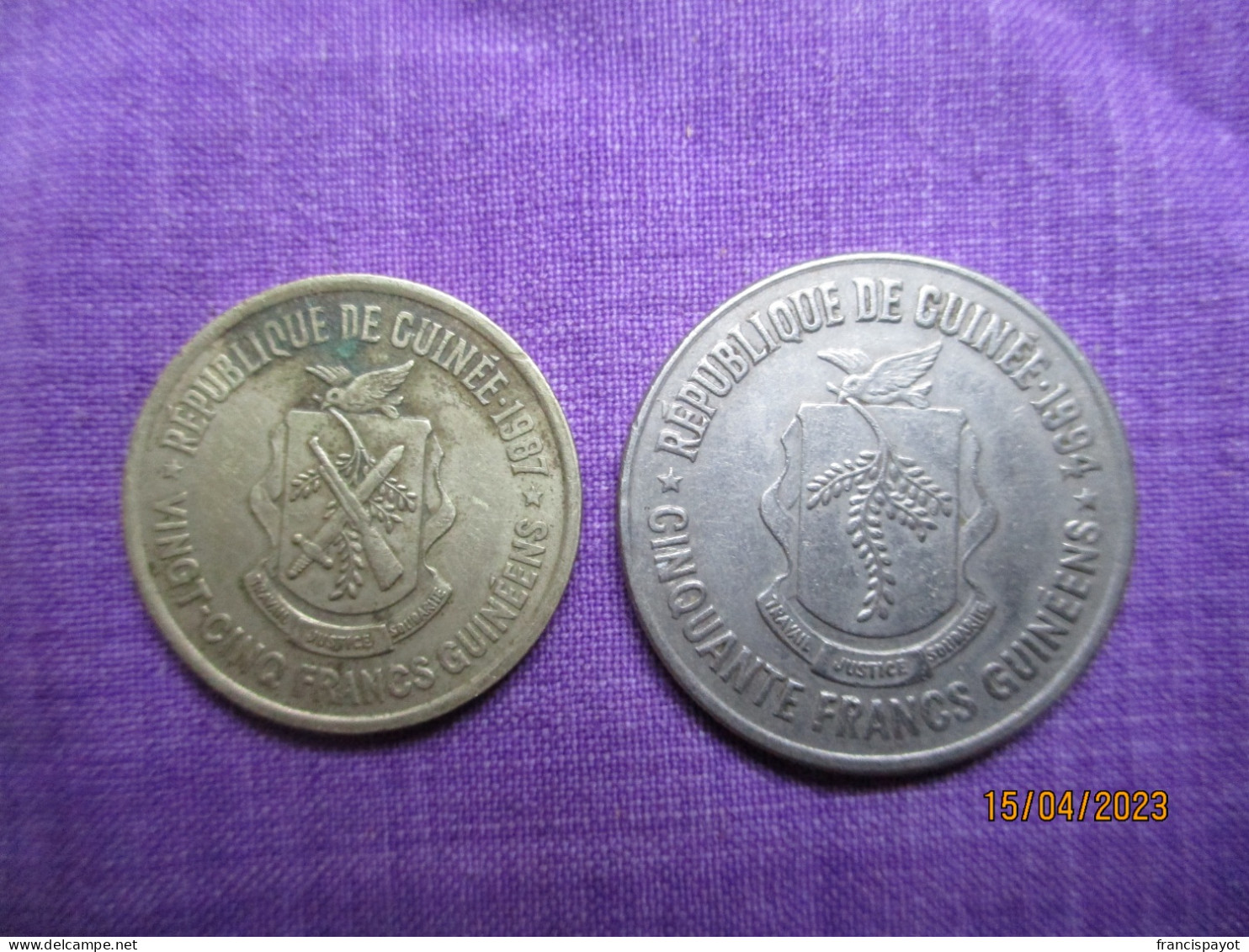 République De Guinée: 50 Francs 1994 & 25 Francs 1987 - Guinea