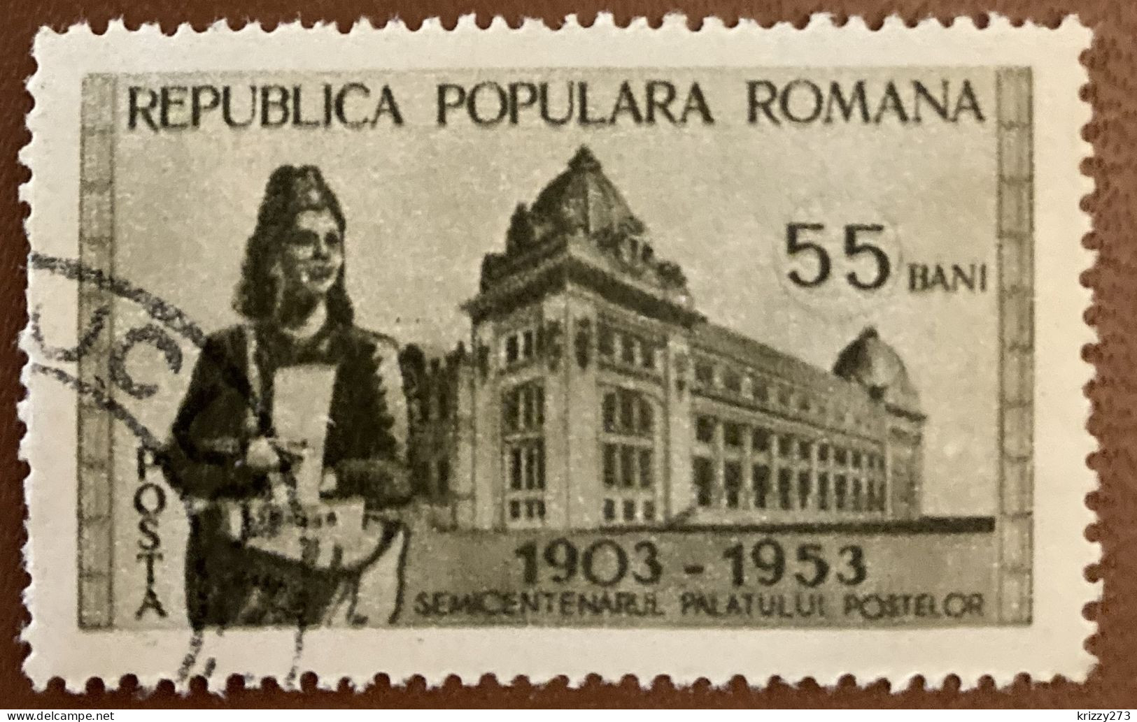 Romania 1953 The 50th Anniversary Of The General Post Building, Bucharest 55b - Used - Fiscale Zegels