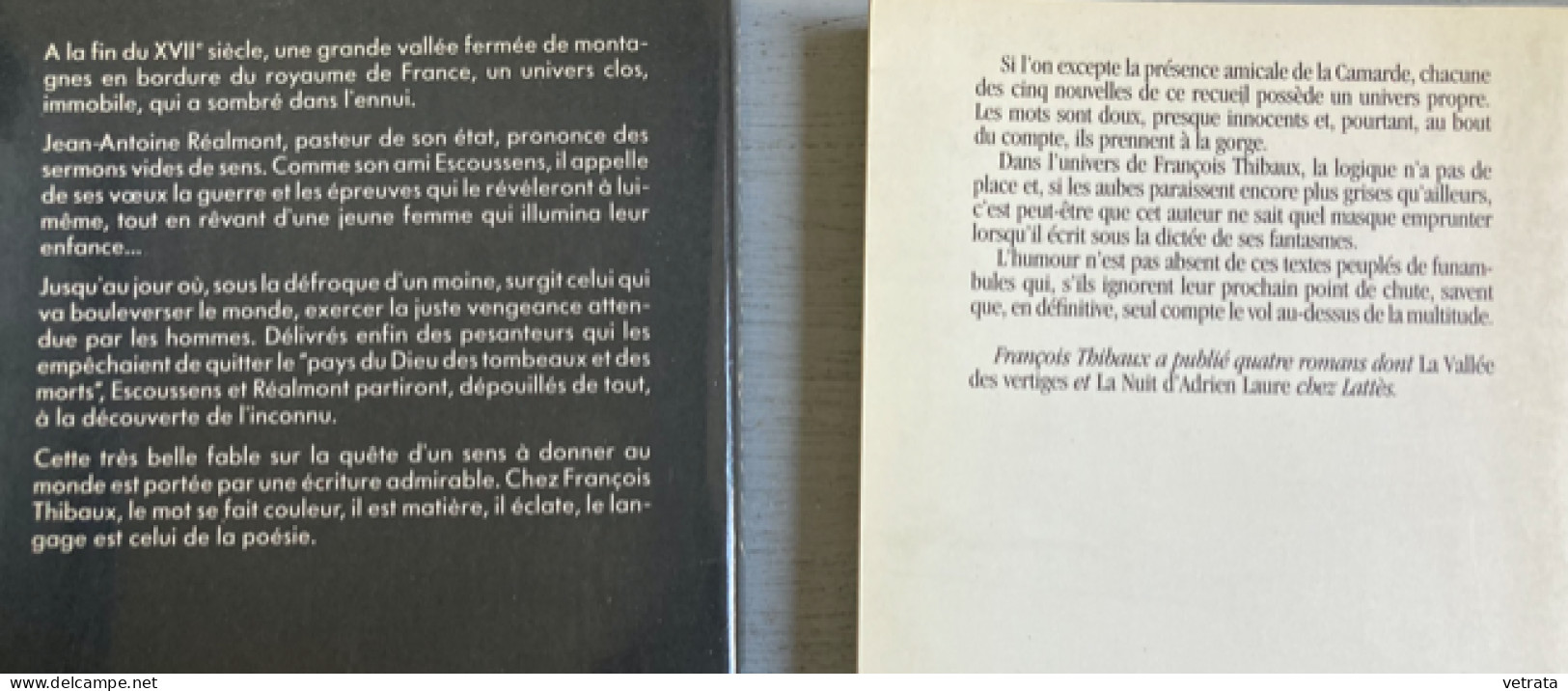 2 Livres De  François Thibaux = La Vallée Des Vertiges (JC Lattès - 1988) & Dix Jours De Brouillard (Manya - 1990) - Wholesale, Bulk Lots