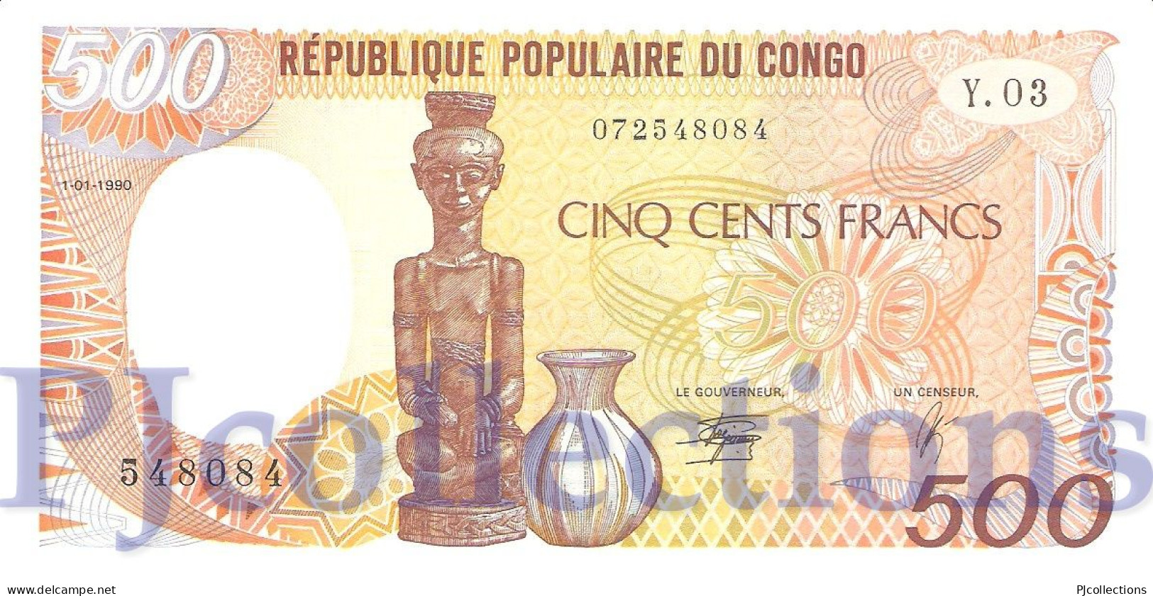 CONGO REPUBLIC 500 FRANCS 1990 PICK 8c UNC - Republic Of Congo (Congo-Brazzaville)