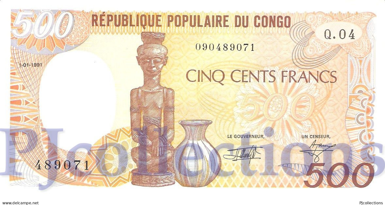 CONGO REPUBLIC 500 FRANCS 1991 PICK 8d UNC - Repubblica Del Congo (Congo-Brazzaville)