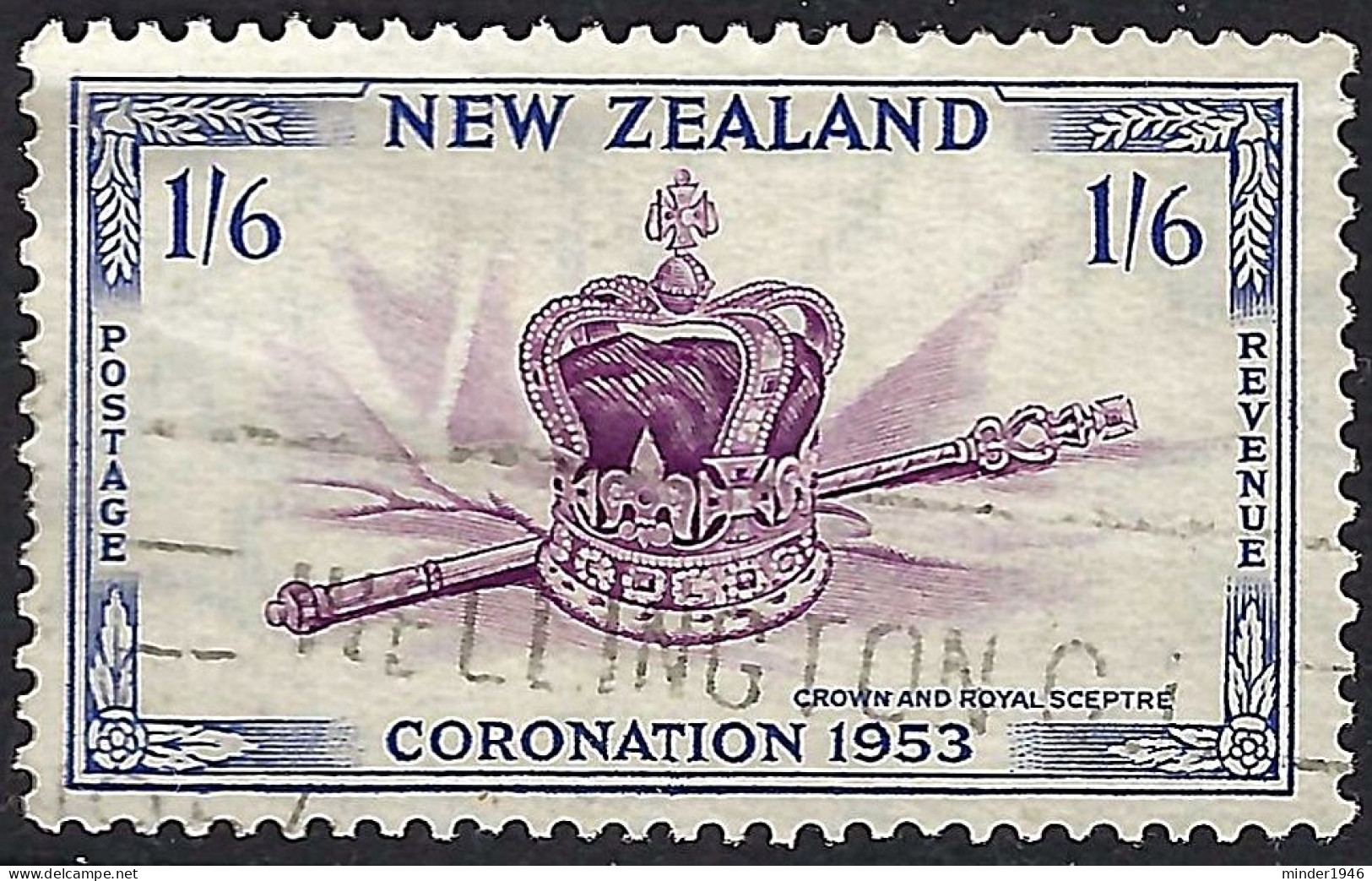 NEW ZEALAND 1953 QEII 1/6s Purple & Ultramarine SG718 FU - Gebruikt