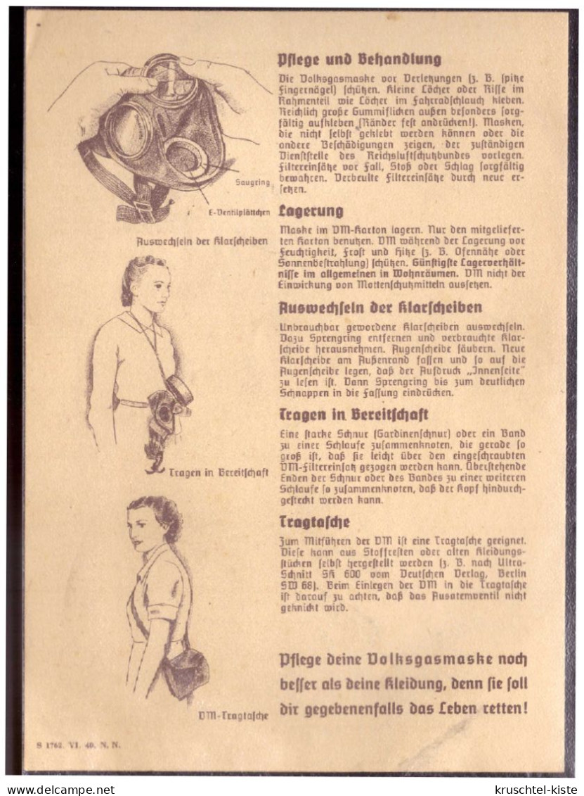 Dt- Reich (022104) VM 40, Die Deutsche Volksgasmaske Gebrauchsanweisung - Andere Pläne
