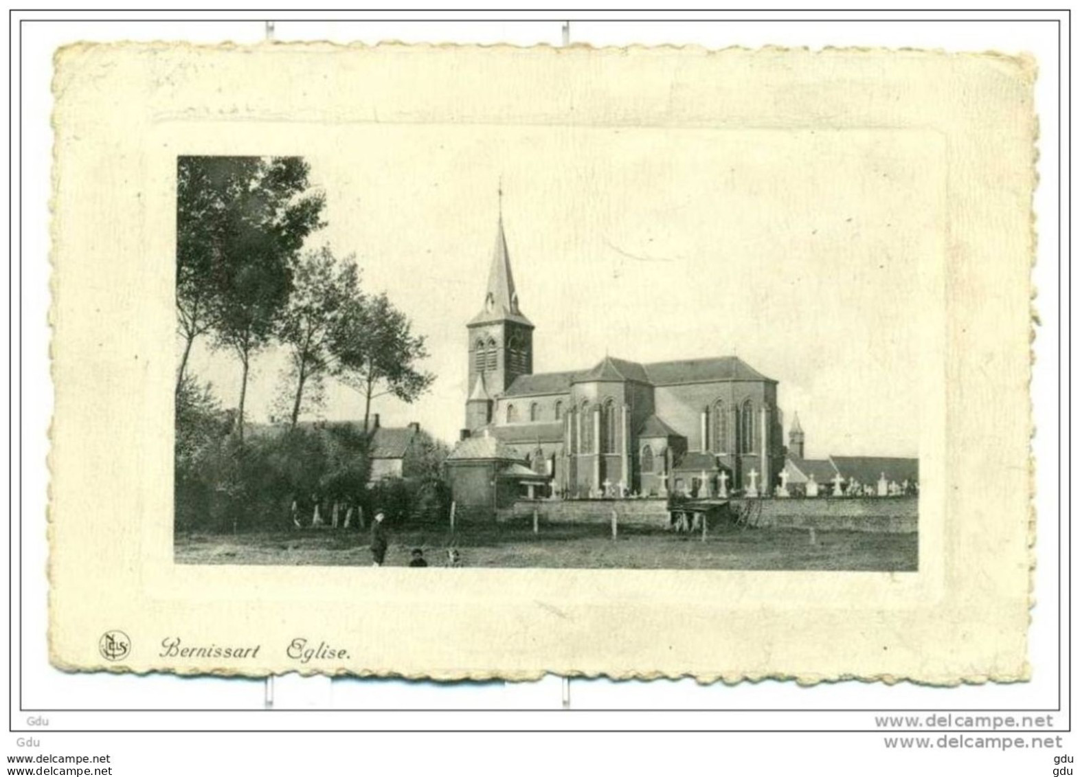 Bernissart ( Eglise) Oblit. 1937 + Griffe Bernissart ( Timbre Manquant) - Bernissart