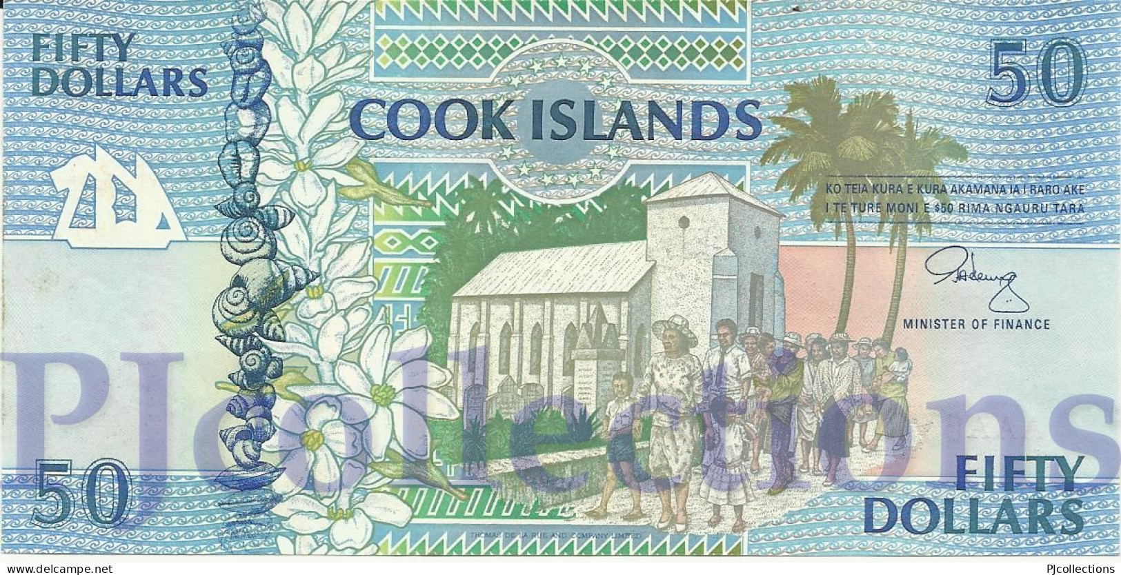 COOK ISLANDS 50 DOLLARS 1992 PICK 10a AUNC PREFIX "AAA" - Islas Cook