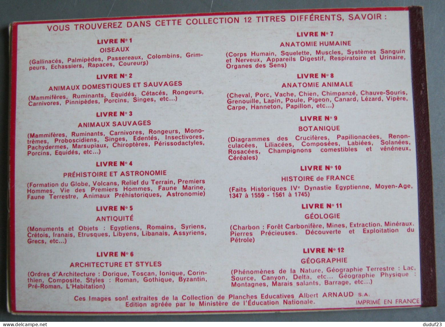 LIVRE D'IMAGES EDUCATIVES N°2  ANIMAUX DOMESTIQUES ET SAUVAGES ALBERT ARNAUD 64 SUJETS CIRCA 1960 - Sammelbilder