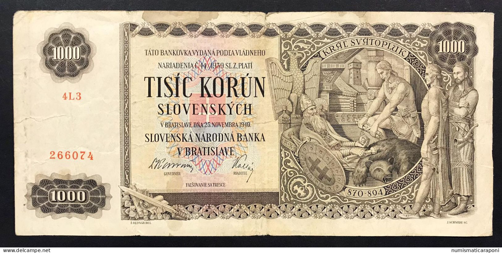 Slovacchia 1000 KORUN 25.11.1940 Pick#13 LOTTO 3214 - Slovacchia