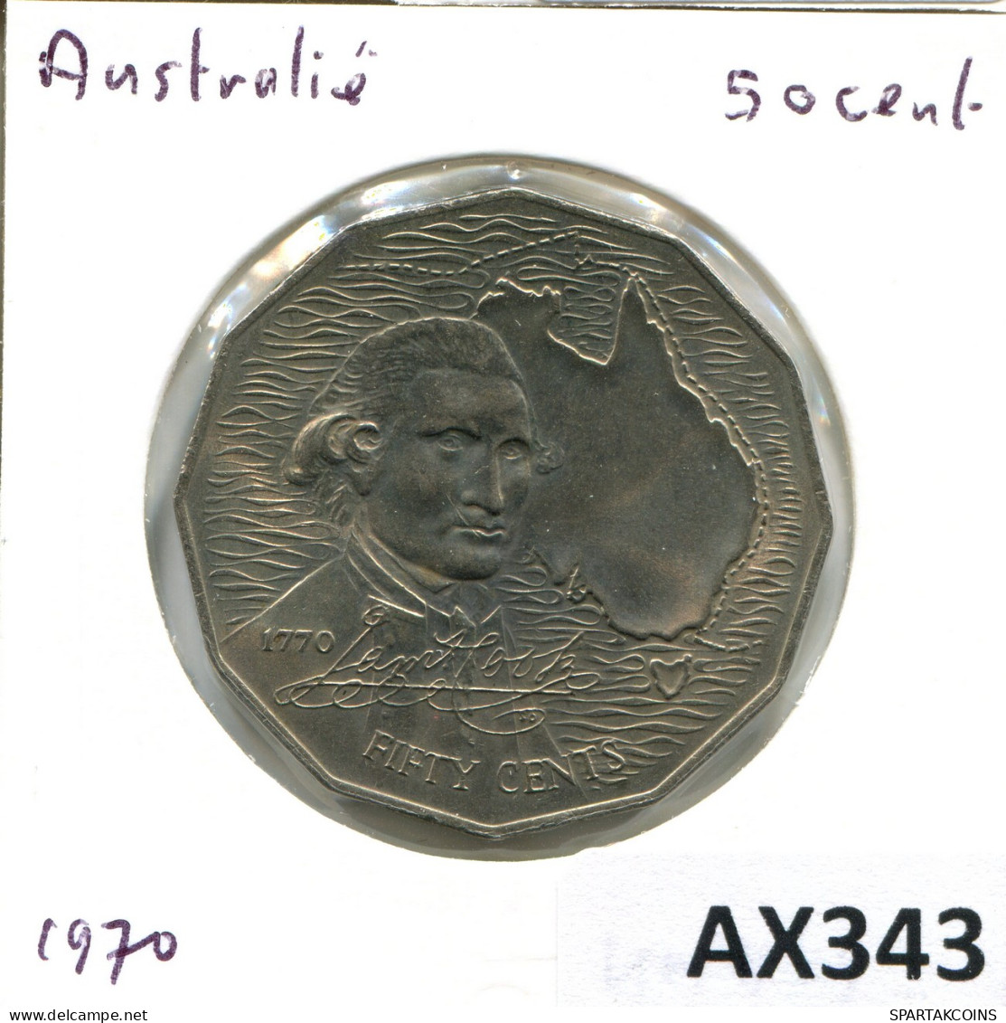 50 CENTS 1970 AUSTRALIA Moneda #AX343.E - 50 Cents
