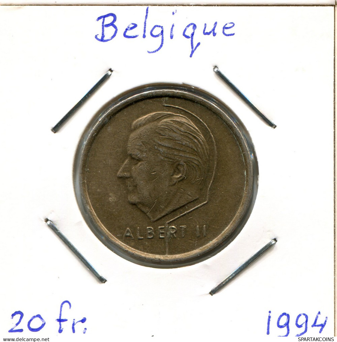 20 FRANCS 1994 FRENCH Text BÉLGICA BELGIUM Moneda #BA672.E - 20 Frank