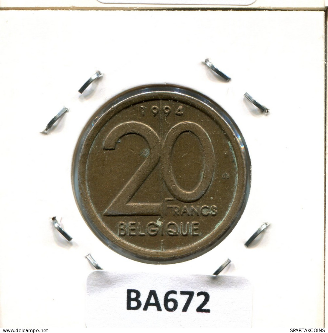 20 FRANCS 1994 FRENCH Text BÉLGICA BELGIUM Moneda #BA672.E - 20 Francs