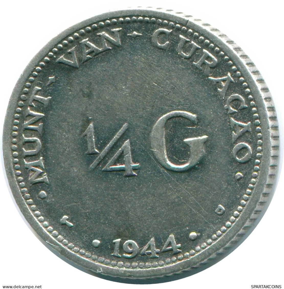 1/4 GULDEN 1944 CURACAO NEERLANDÉS NETHERLANDS PLATA Colonial #NL10556.4.E - Curaçao