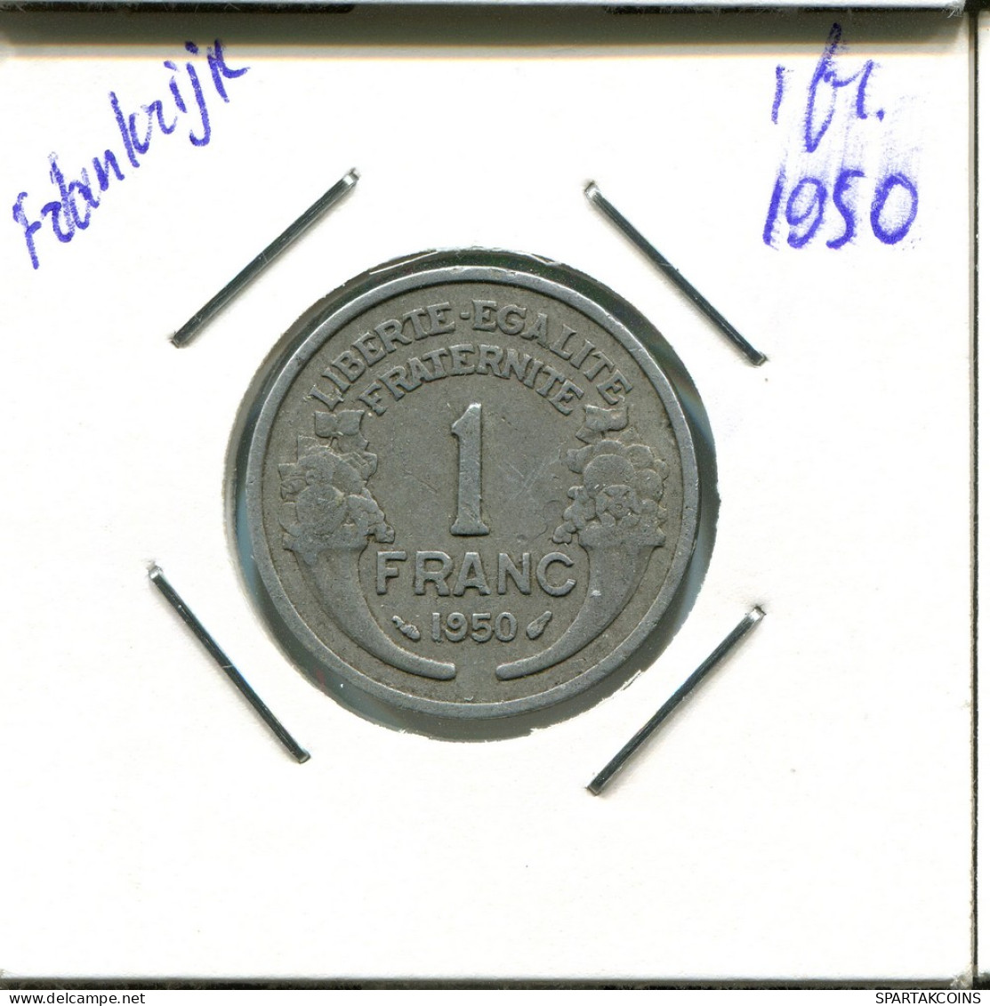1 FRANC 1950 FRANCIA FRANCE Moneda #AN949.E - 1 Franc