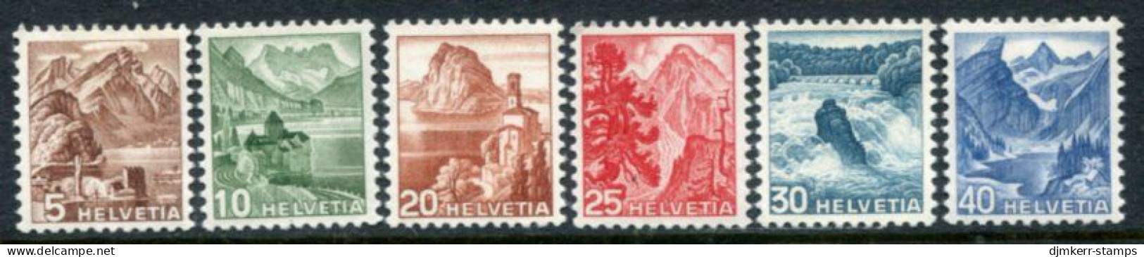 SWITZERLAND 1948 Landscape Definitive Set LHM / *. Michel 500-05 - Unused Stamps