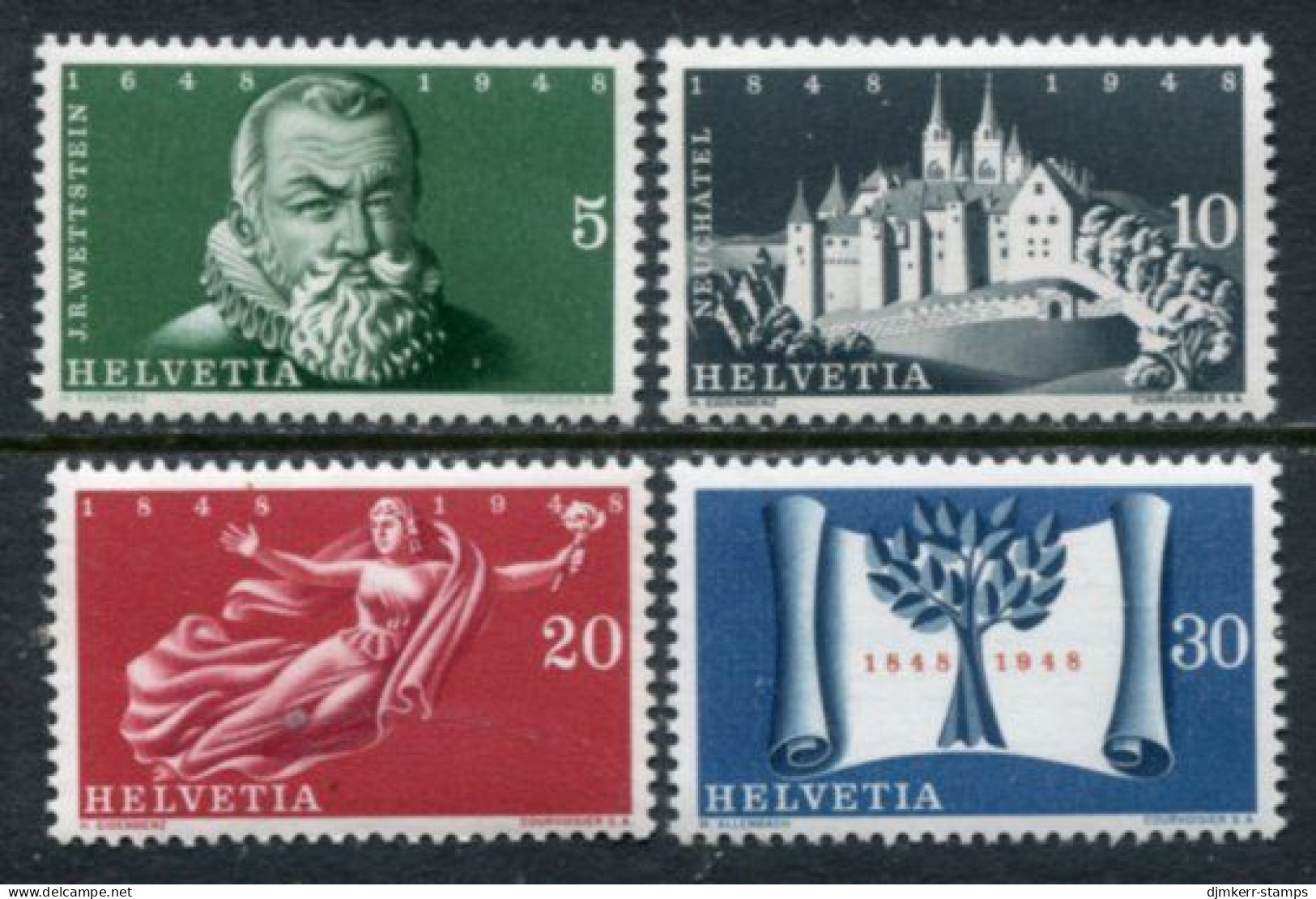 SWITZERLAND 1948 Centenary Of Swiss Confederation MNH / **. Michel 496-99 - Unused Stamps