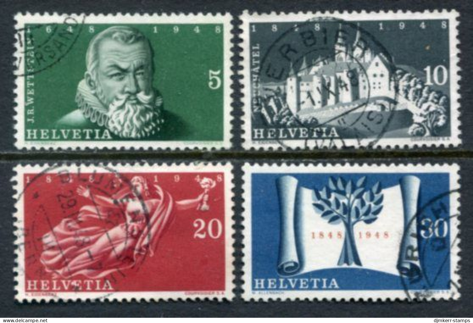 SWITZERLAND 1948 Centenary Of Swiss Confederation Used. Michel 496-99 - Used Stamps