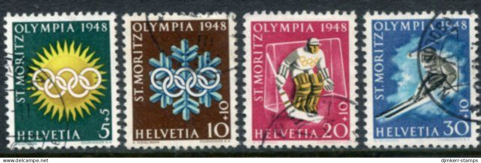 SWITZERLAND 1948 Winter Olympic Games N Used. Michel 492-95 - Usati