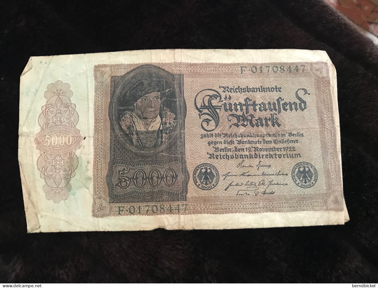 Geldschein Banknote Deutsches Reich 5000 Mark 1922 - 5.000 Mark