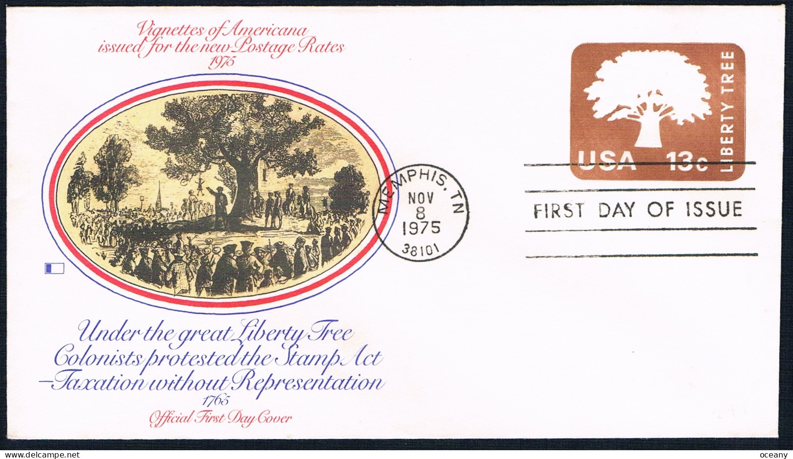 Etats-Unis - FDC Liberty Tree (année 1975) - 1971-1980