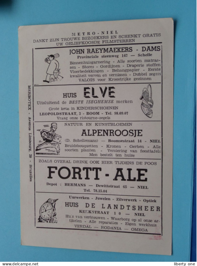PHILIPPE LEMAIRE ( METRO NIEL België > N° 49 ) Photo Sam LEVIN ( Zie Scans ) Edit. Merbotex Bruxelles ! - Bioscoopreclame