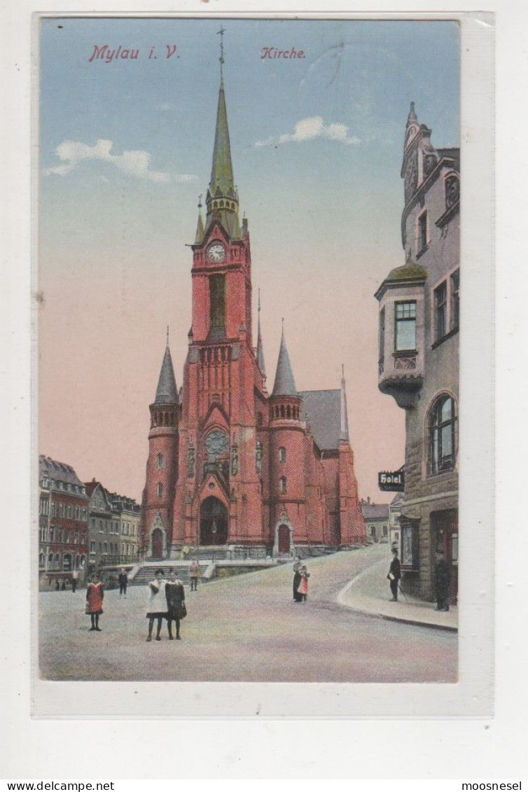 Antike Postkarte - KIRCHE IN MYLAU (VOGTL.) - Mylau