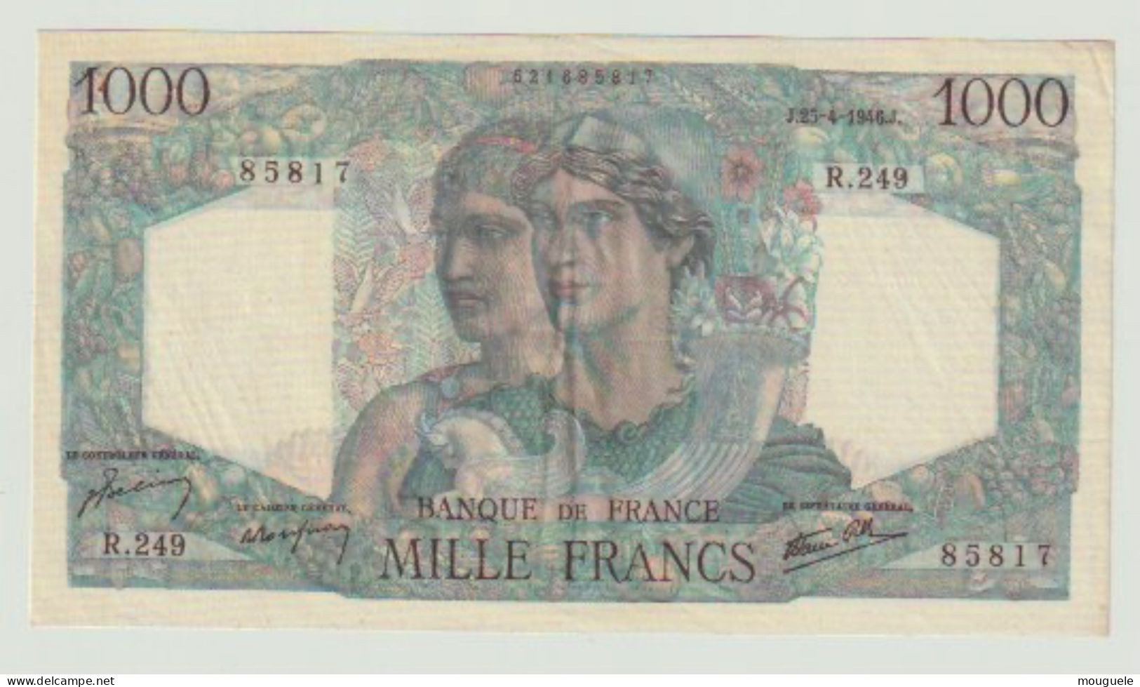 1000 Francs Minerve Et Hercule Du 25-4-1946 - 1 000 F 1945-1950 ''Minerve Et Hercule''