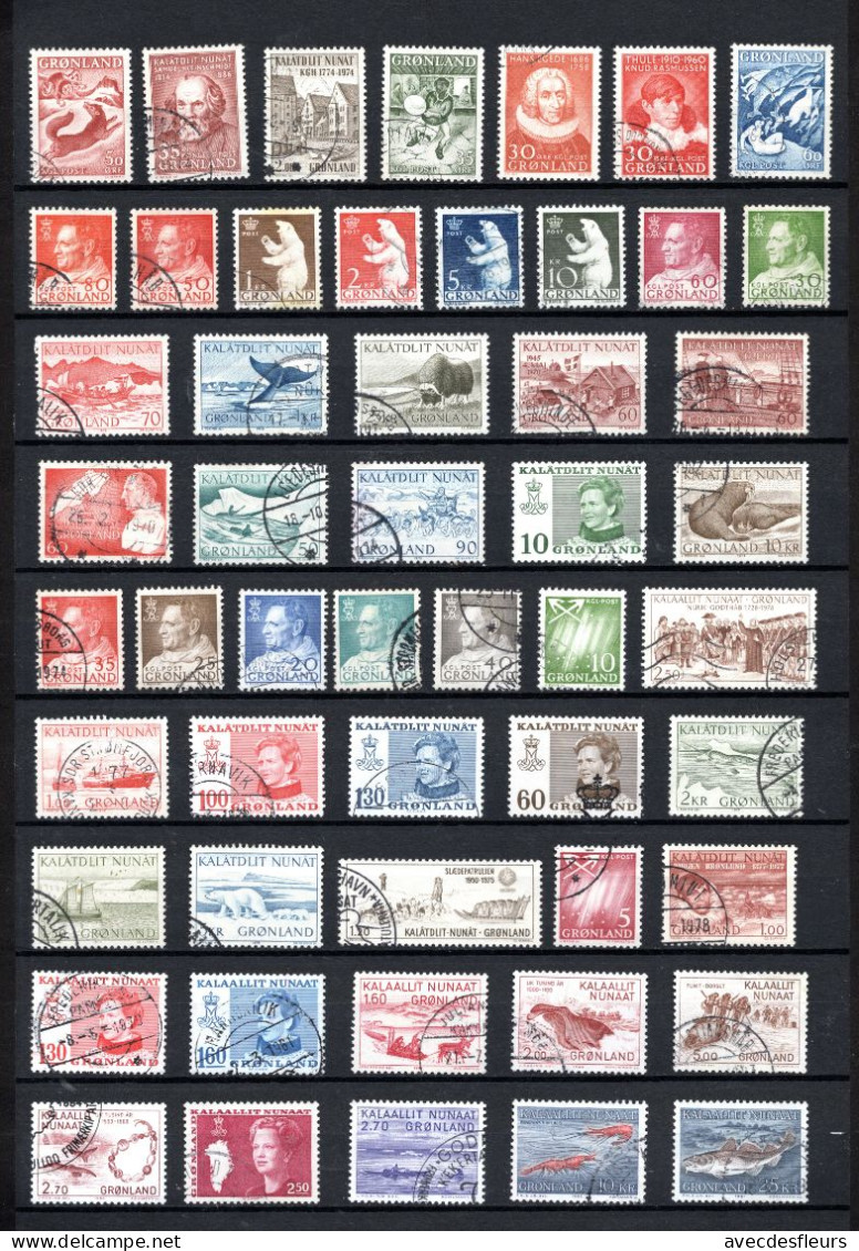 GROENLAND  Timbres Oblitérés Des Années 1960-70-80 Grosse Cote (2 Scans) - Lots & Serien